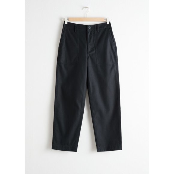 NWT & Other Stories Cropped Twill Workwear Pants - Picture 2 of 10